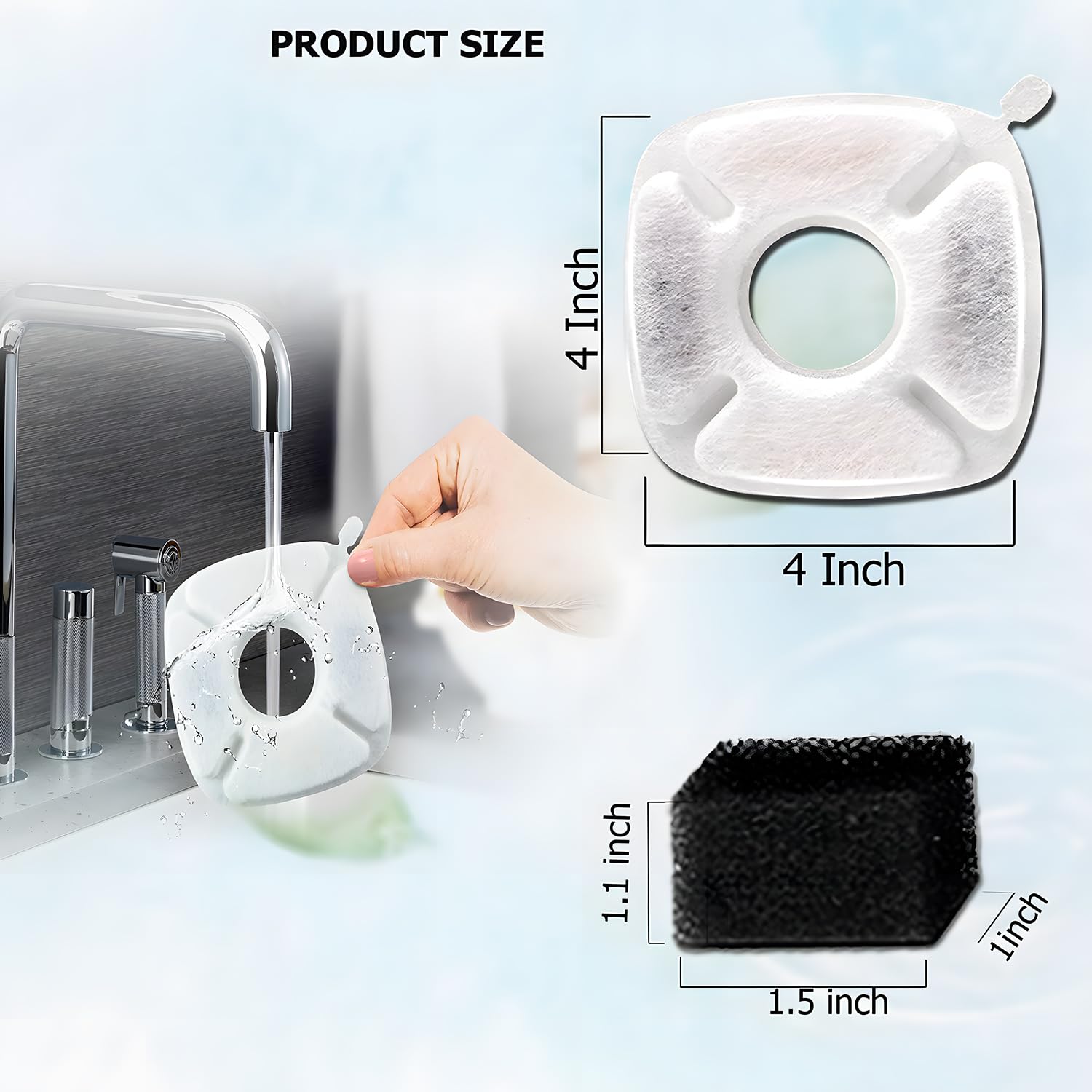 BRENSTEN sponge filter closeup for Veken 95oz captures debris