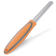 Bretheil dog nail file with metal surface removes burrs for smoother nails.