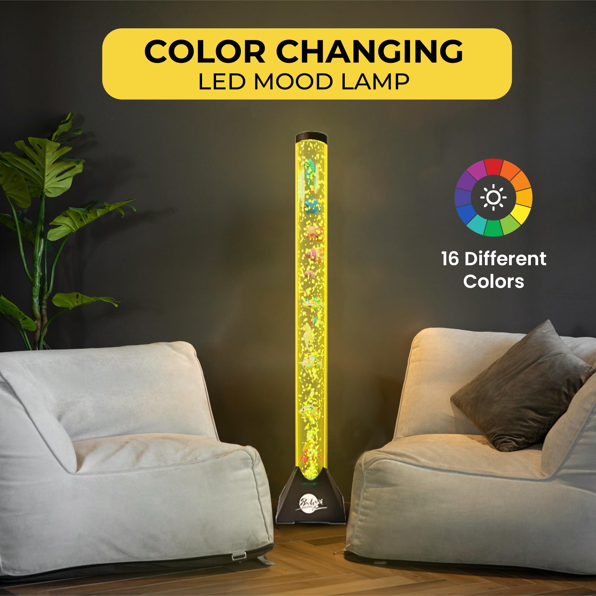 Brewish lamp side view shows color-changing LEDs for mood lighting.
