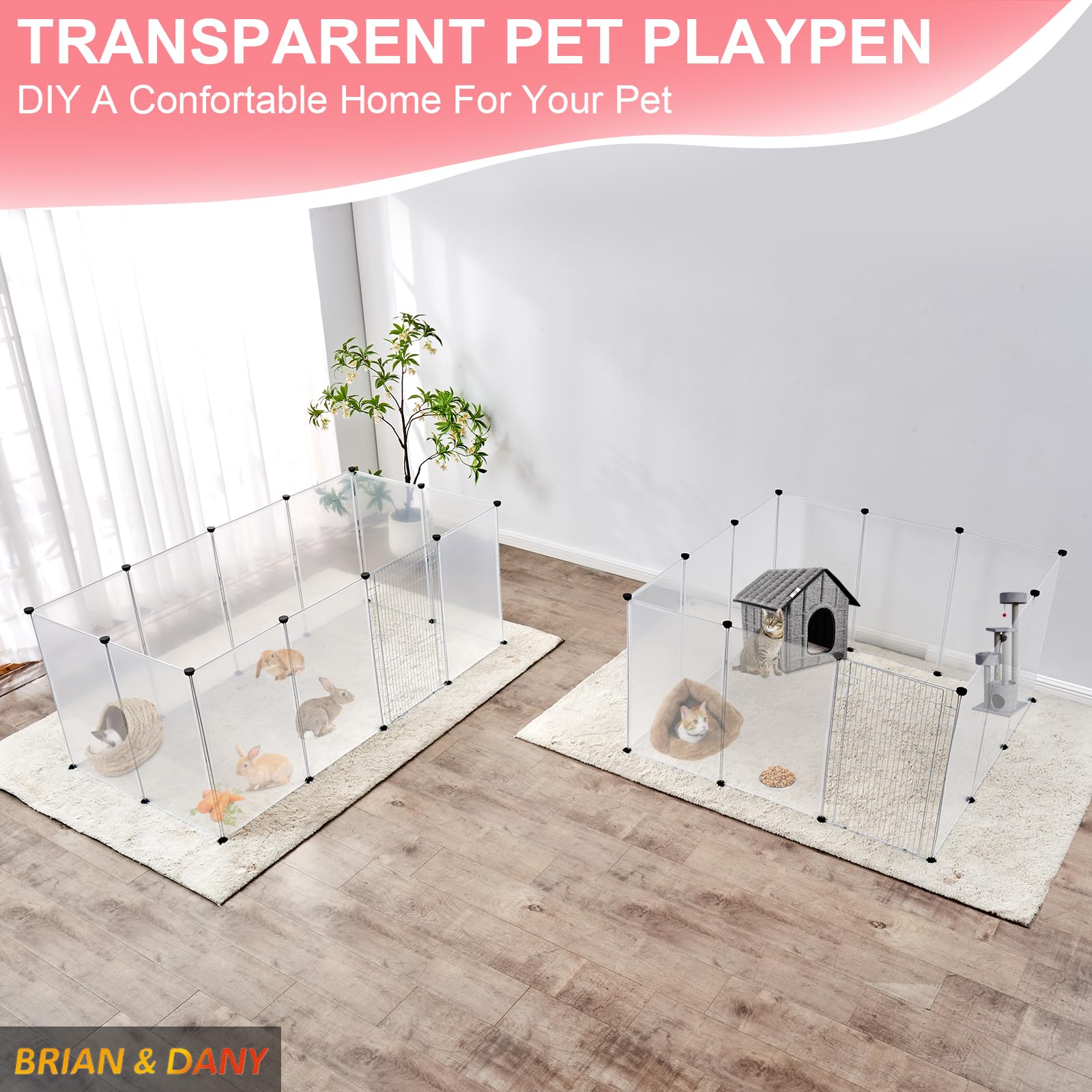 BRIAN & DANY durable plastic panels for a long-lasting pet enclosure.