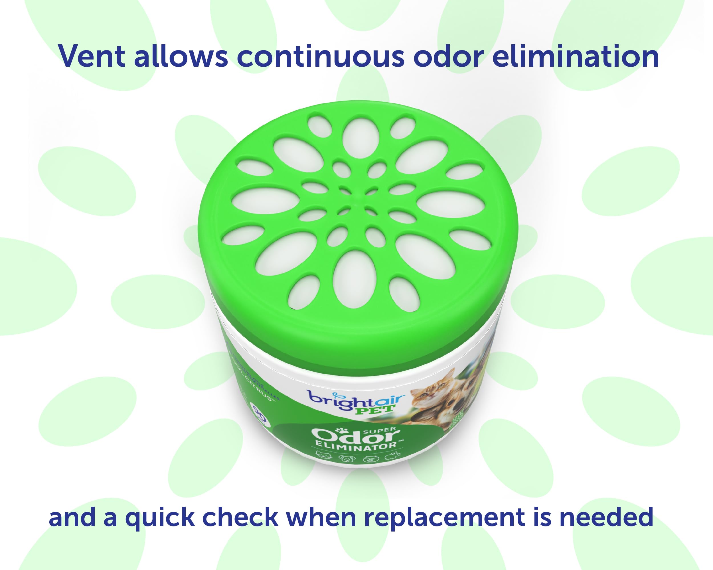 Bright Air odor eliminator bottle close-up reveals natural essential oils