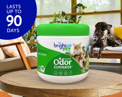 Bright Air odor eliminator gel in jar demonstrates plant-based freshness