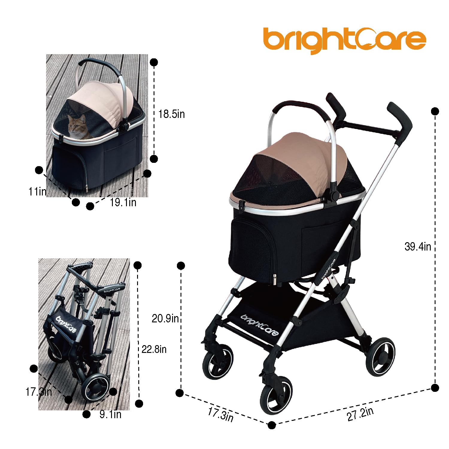 BrightCare no-zip entry design simplifies pet entry and exit