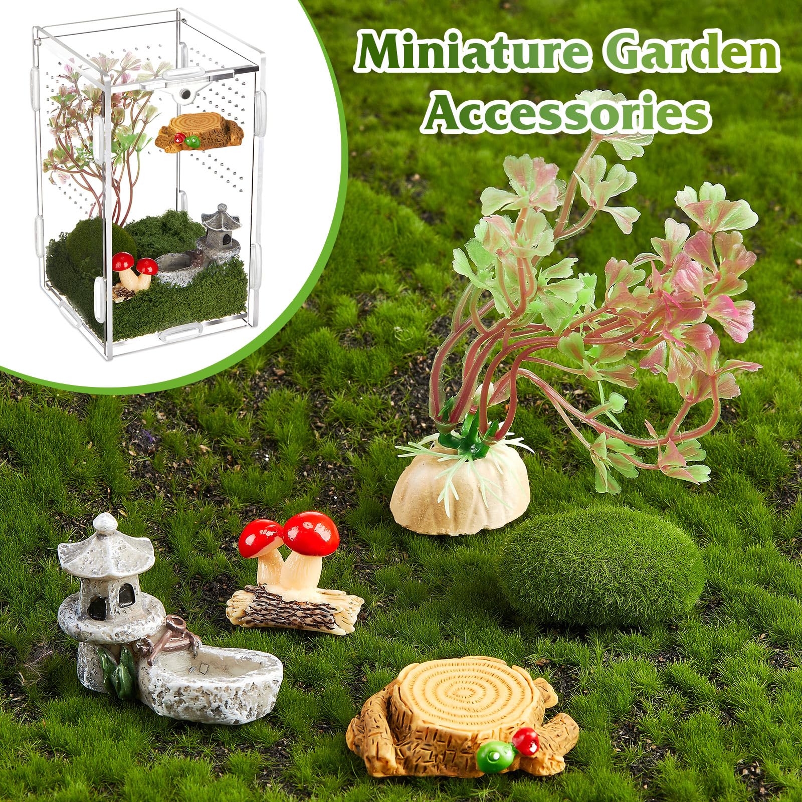 BrightRow Jumping Spider Enclosure ornaments closeup highlighting engaging decor for small pets