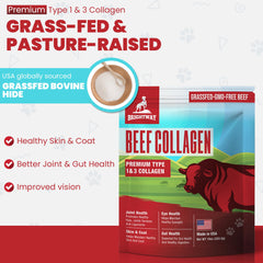 Brightway Pets Grass-Fed Collagen for Dogs serving spoon demonstrates easy daily mixing