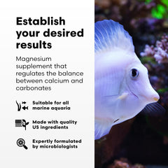 Brightwell Aquatics Magnesion dosing spoon demonstrates easy measurement for stable magnesium levels.