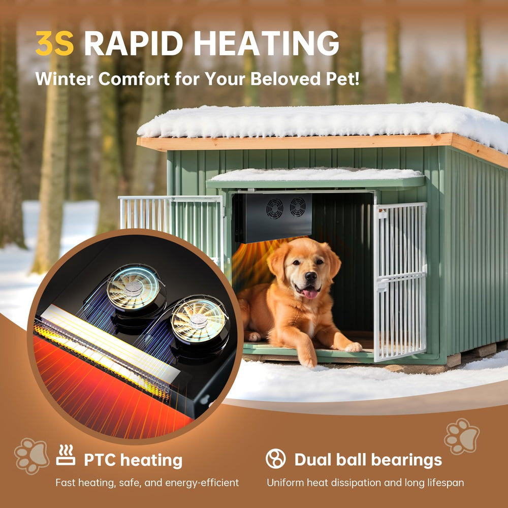 Briidea PTC rapid heating display shows quick warm-up for pets.
