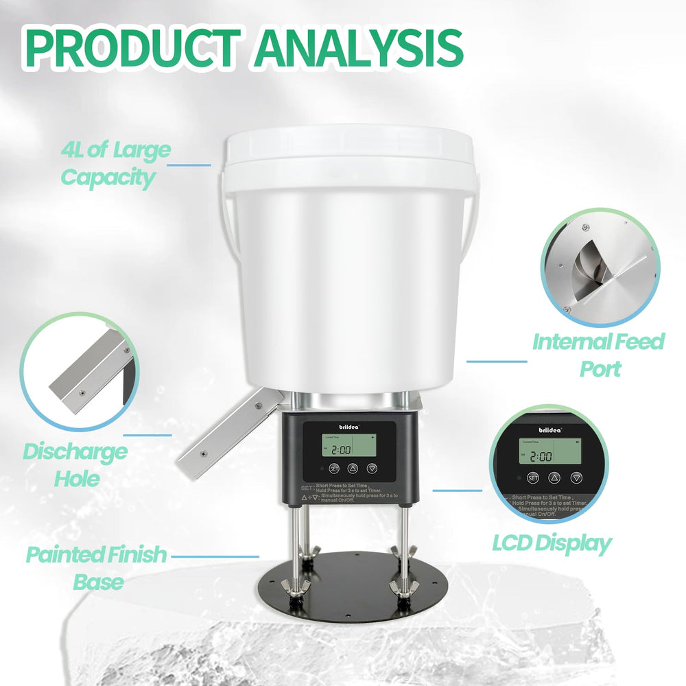 Briidea waterproof lid keeps food dry and secure in outdoor ponds.