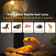 Briignite aluminum reflector focuses heat for efficient reptile warmth