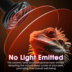 Briignite ceramic heat emitter 150W in lamp socket showing easy installation