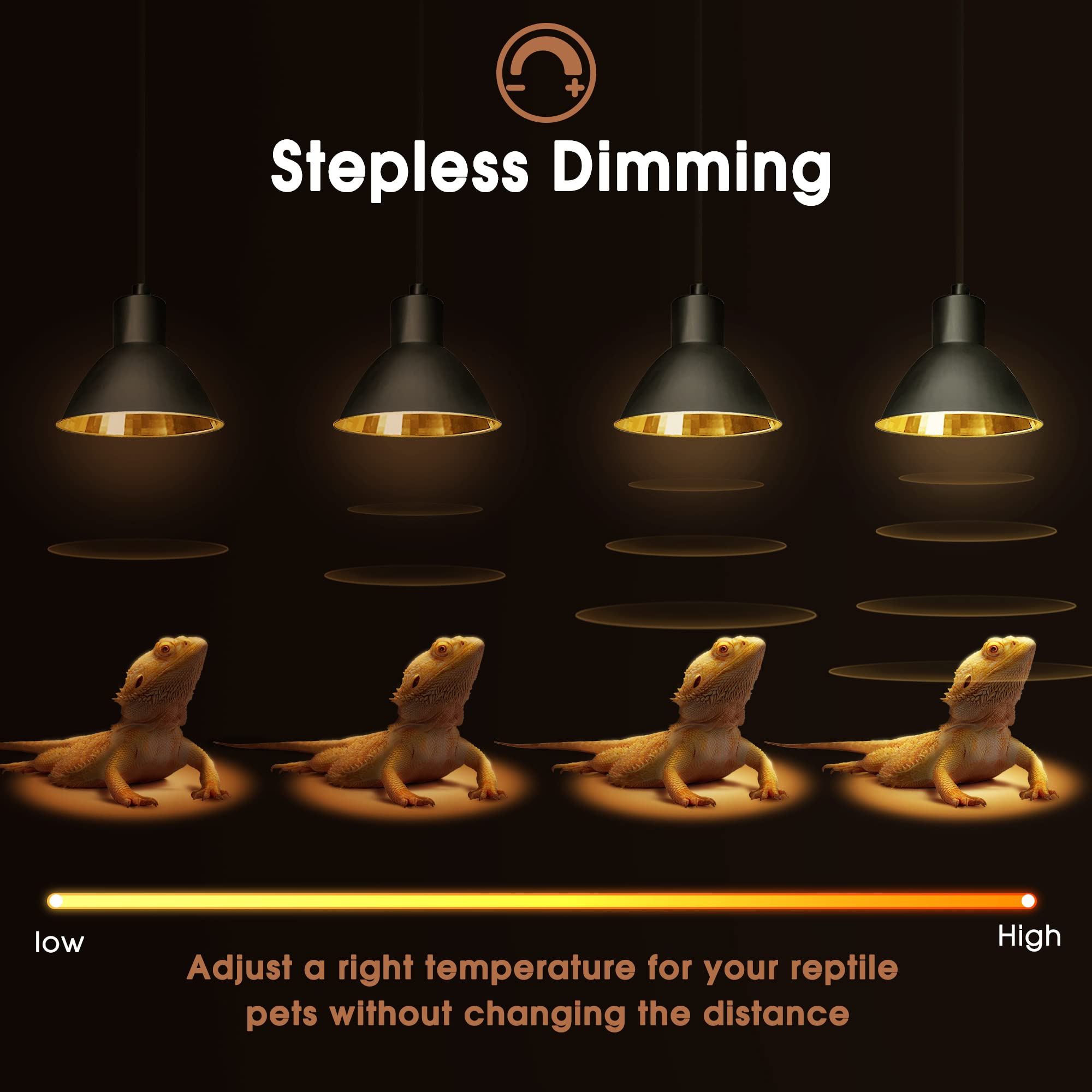 Briignite heat lamp dome assembly showing even heat distribution