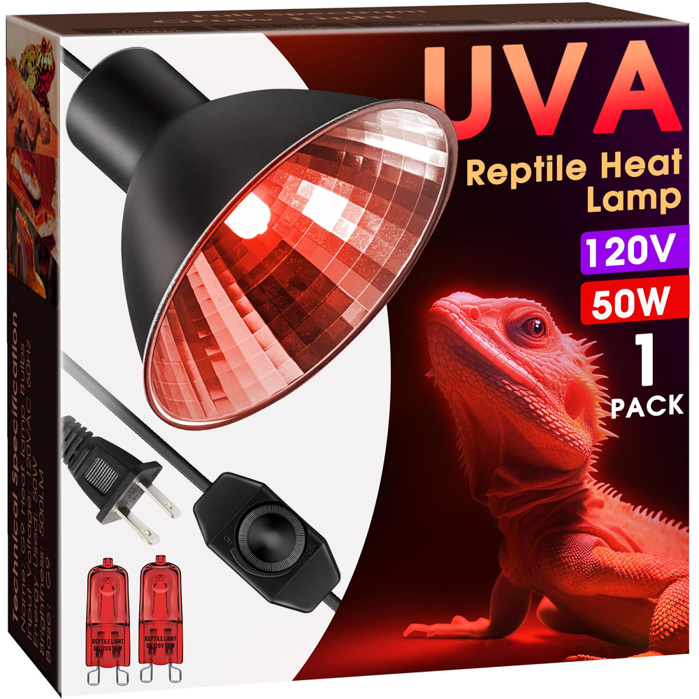 Briignite Reptile Heat Lamp red 50W G9 bulb glowing for terrarium warmth and activity