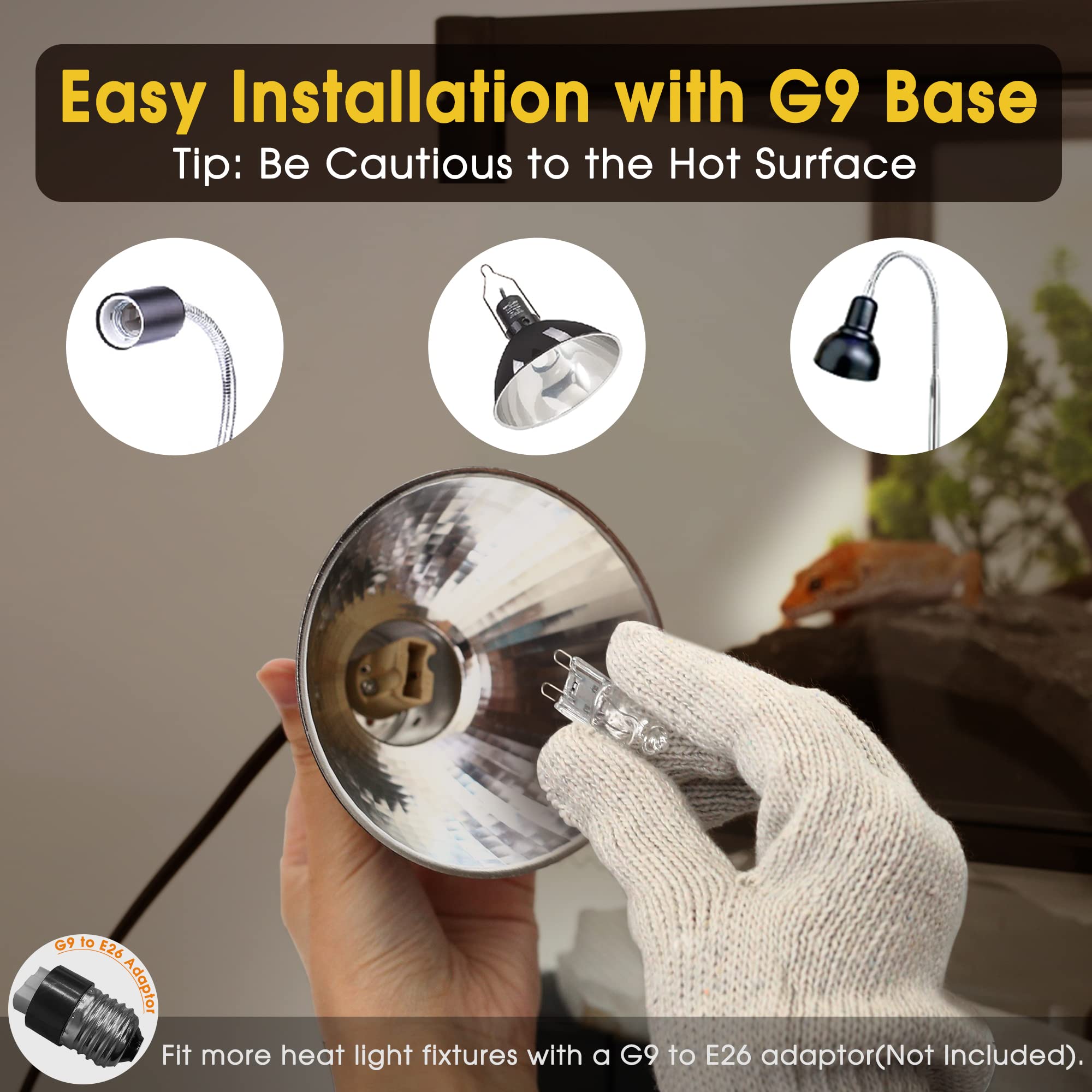 Briignite UVA reptile light adds warmth to mimic daytime activity and routines.