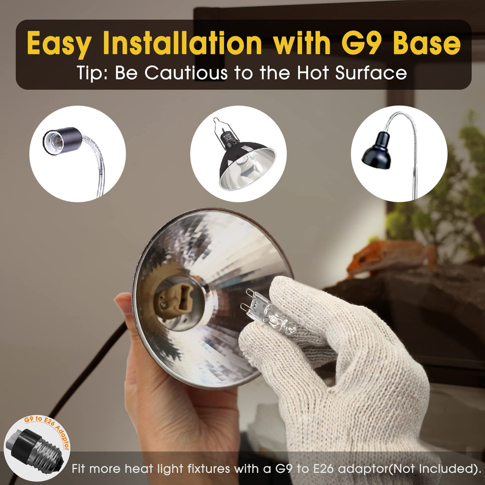 Briignite UVA reptile light adds warmth to mimic daytime activity and routines.