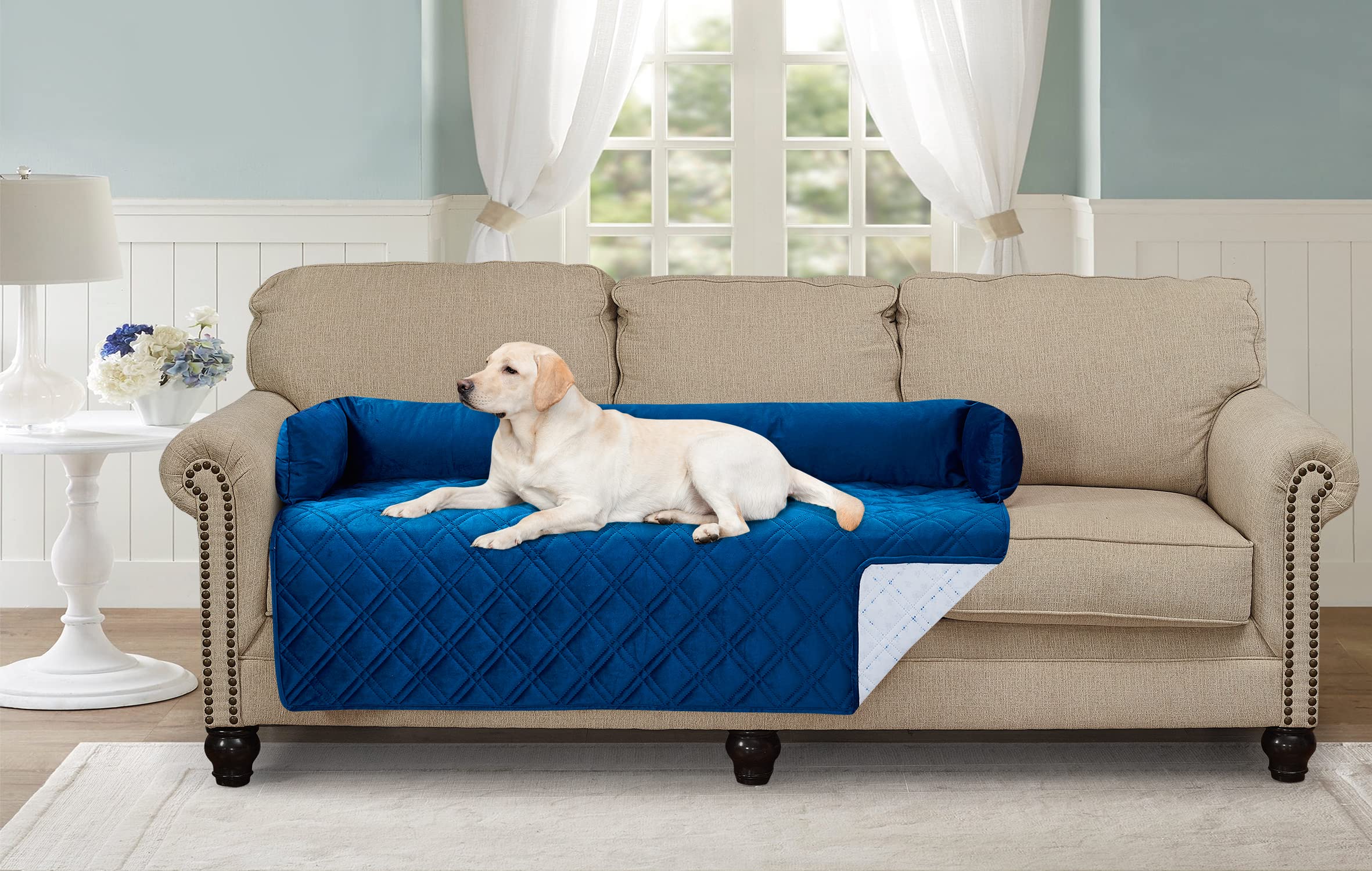 Brilliant Sunshine premium calming dog bed mat three-sided bolster provides secure rest