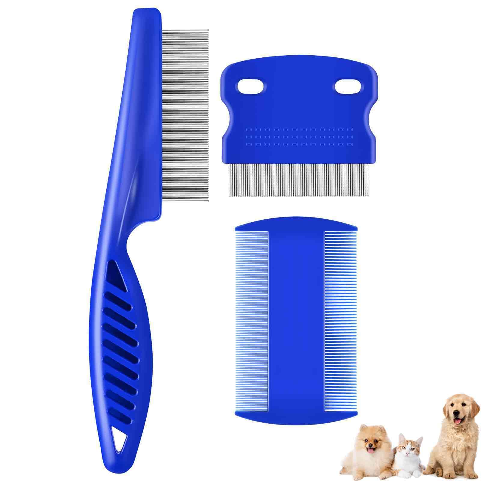 BRILLIRARE 3-Pack dog grooming comb set with three tools for versatile pet grooming.