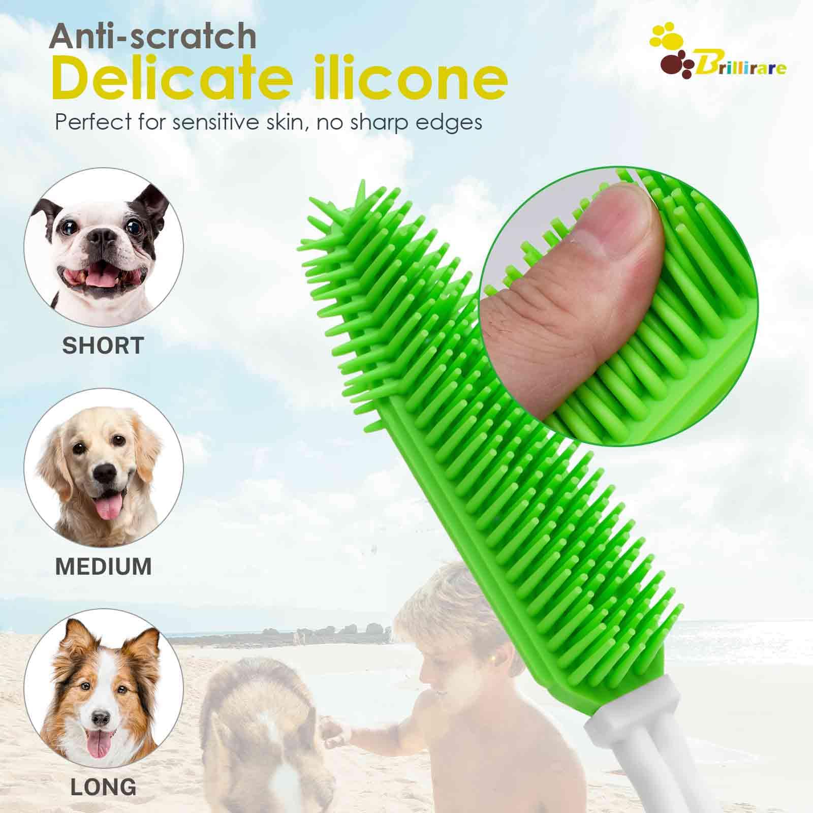 BRILLIRARE deshedding pet brush removes loose fur from undercoats