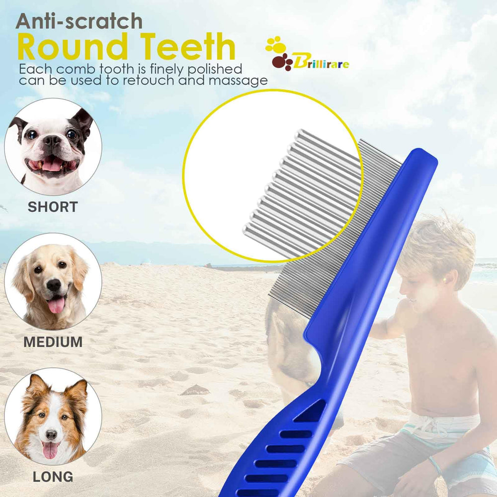 BRILLIRARE tear-stain removal use-case with comb near eyes