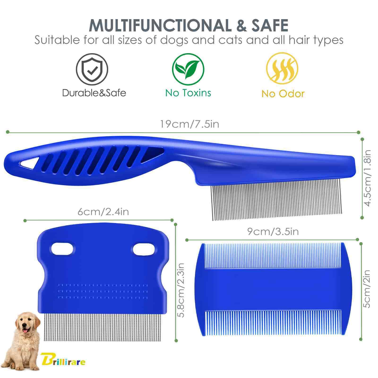 BRILLIRARE dog grooming comb teeth close-up showing polished, skin-friendly teeth