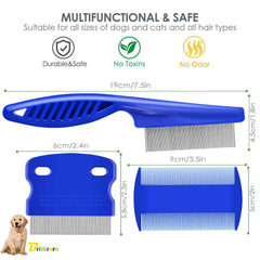 BRILLIRARE dog grooming comb teeth close-up showing polished, skin-friendly teeth