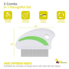 Brillirare flea comb for cats with rounded teeth for safe grooming near eyes.