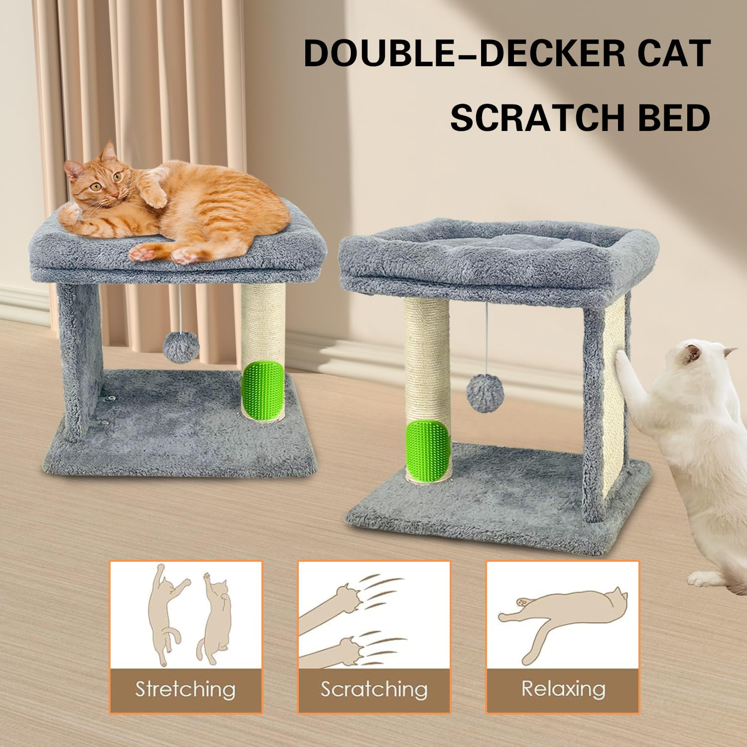 Britepaws durable sisal posts and scratch board protect furniture during play