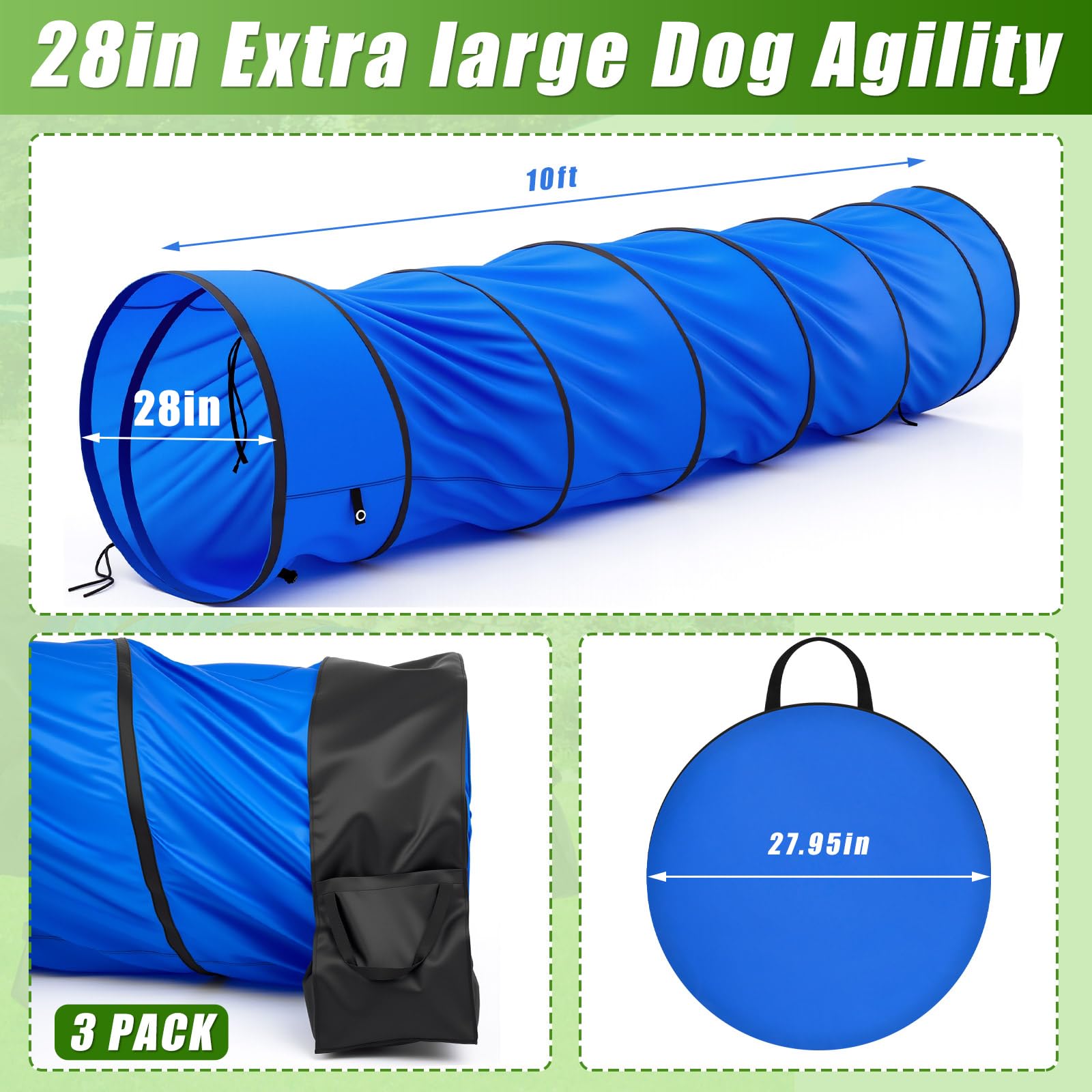 Briwooody agility tunnel sandbags pack supports stable outdoor sessions