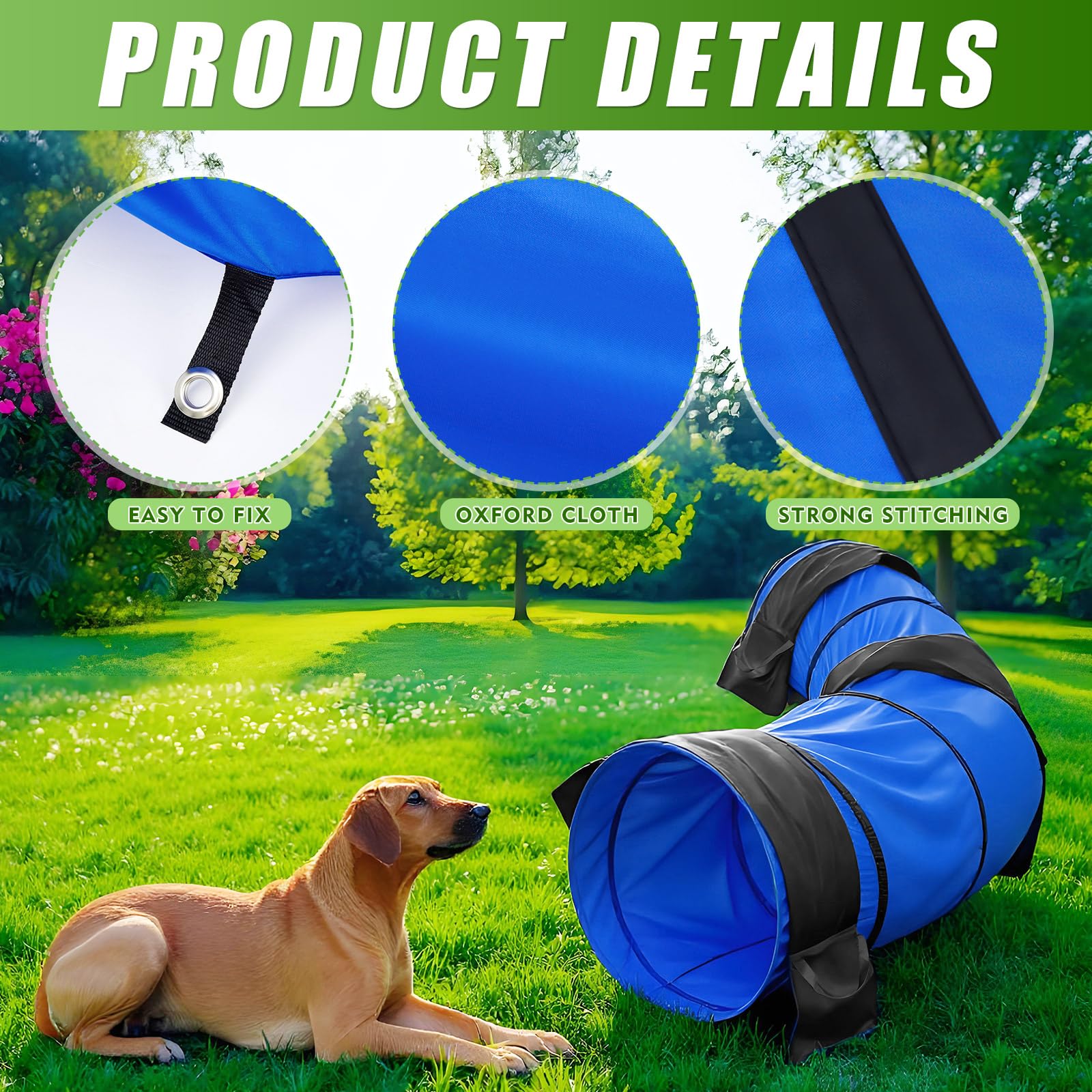Briwooody agility tunnel windproof design keeps the tunnel in place during wind