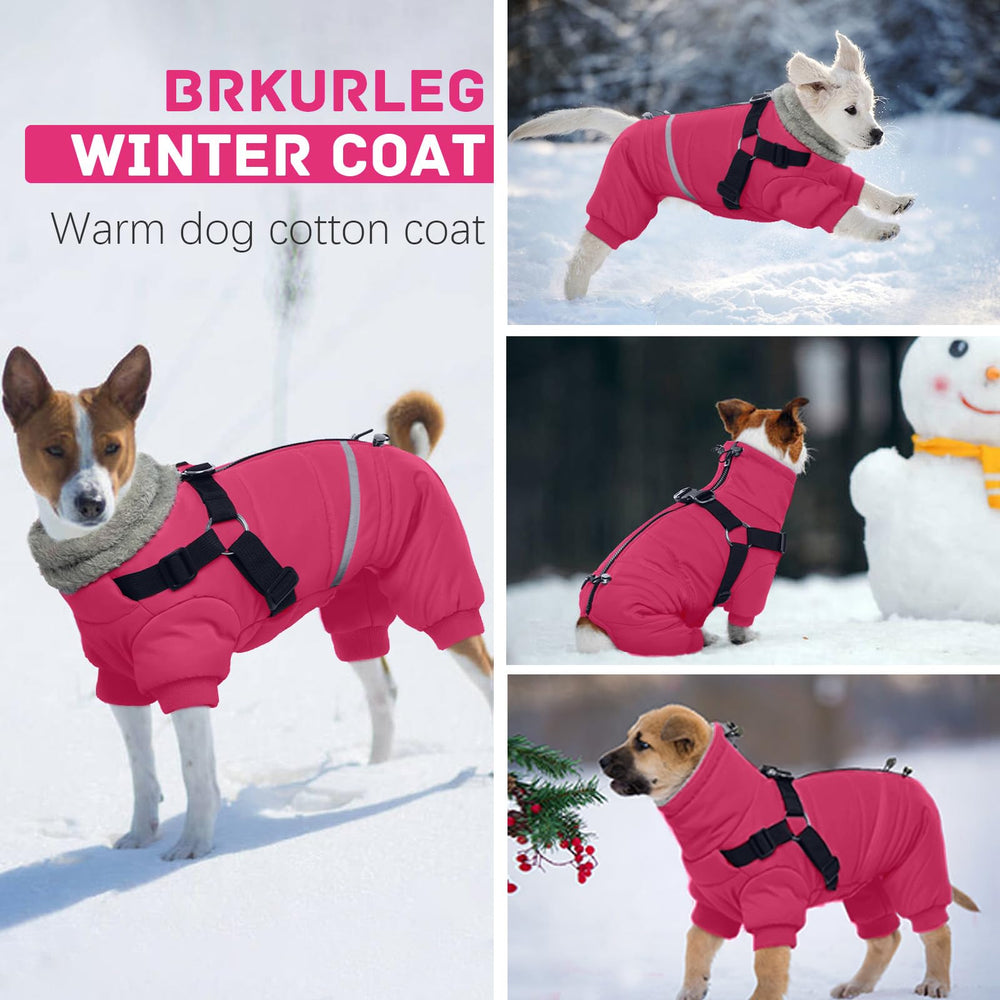 BRKURLEG back-reflective snowsuit, pink, enhances visibility on evening strolls.