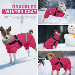 BRKURLEG back-reflective snowsuit, pink, enhances visibility on evening strolls.