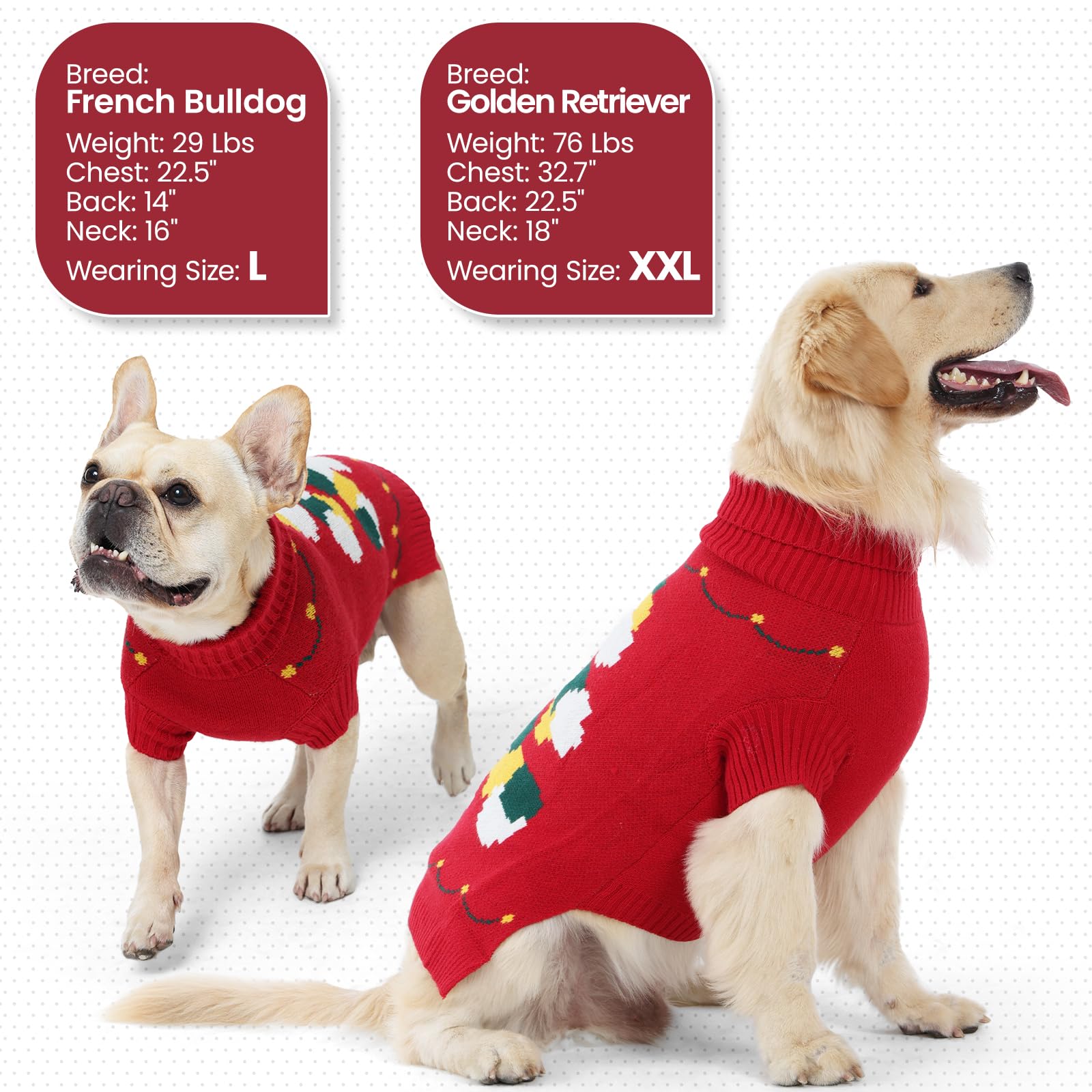 BRKURLEG Christmas dog sweater care instructions image highlights machine washable convenience