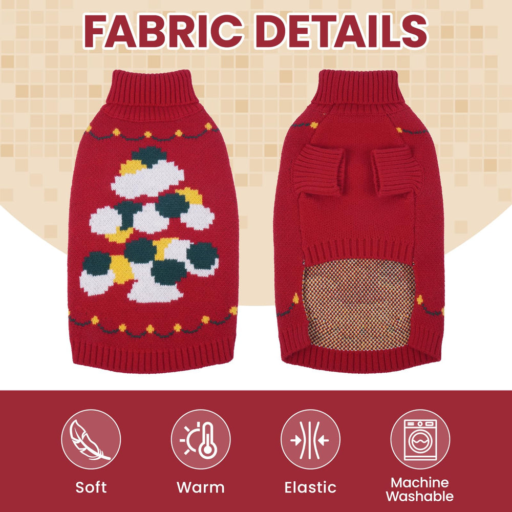 BRKURLEG Christmas dog sweater on small breed during holiday photos showcases festive style