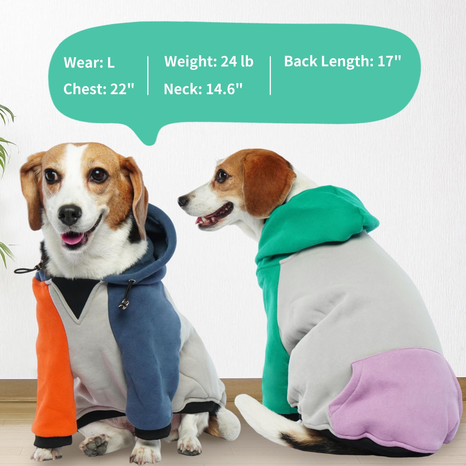 BRKURLEG dog hoodie size-chart reference helps proper fit.