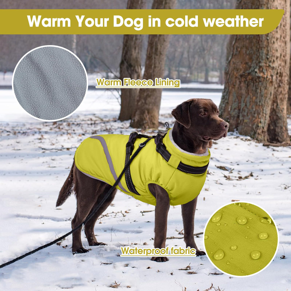 BRKURLEG dog winter jacket back zipper for easy on/off