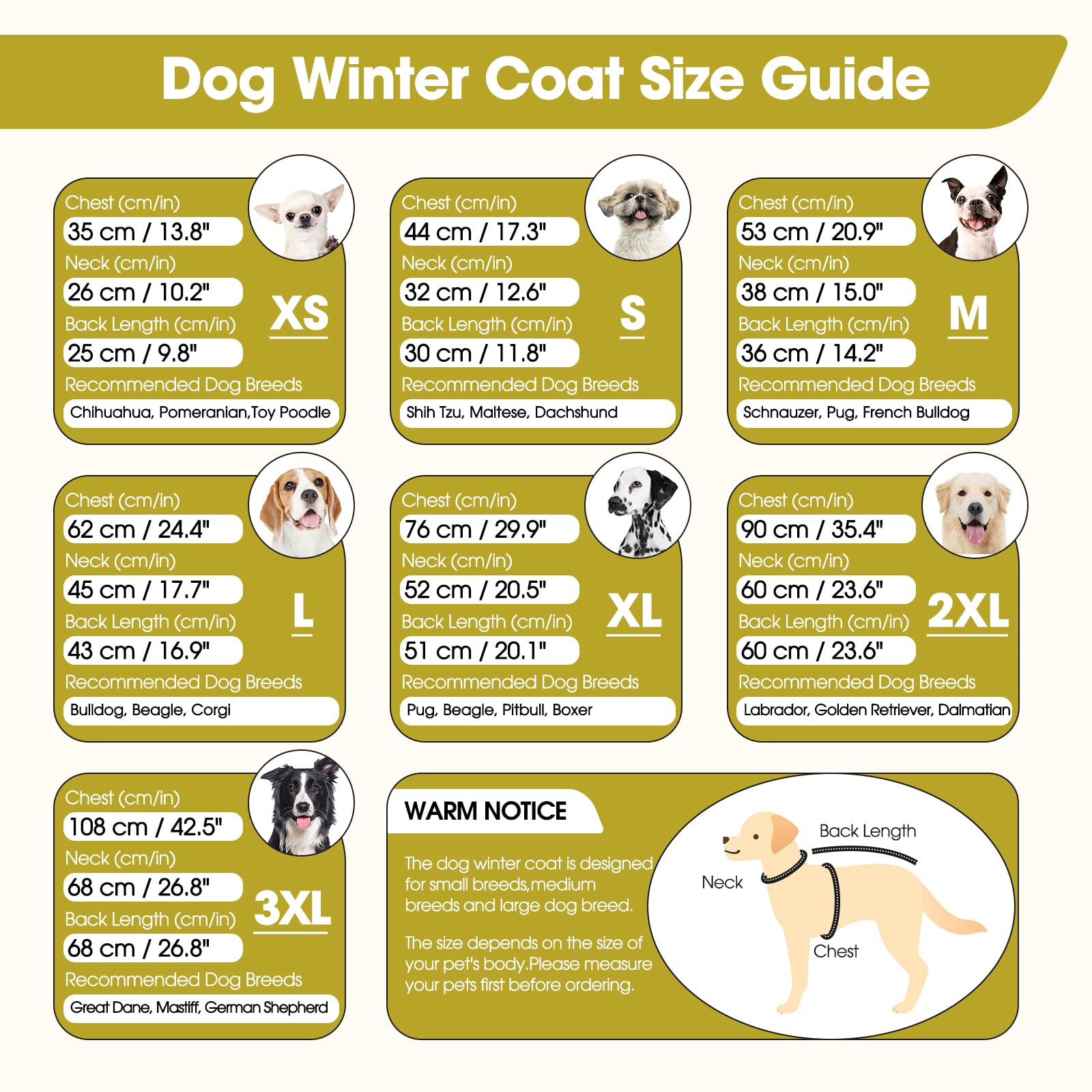 BRKURLEG dog winter jacket built-in harness for quick leash attachment