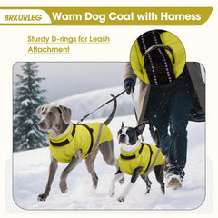 BRKURLEG dog winter jacket with soft cotton lining traps warmth indoors
