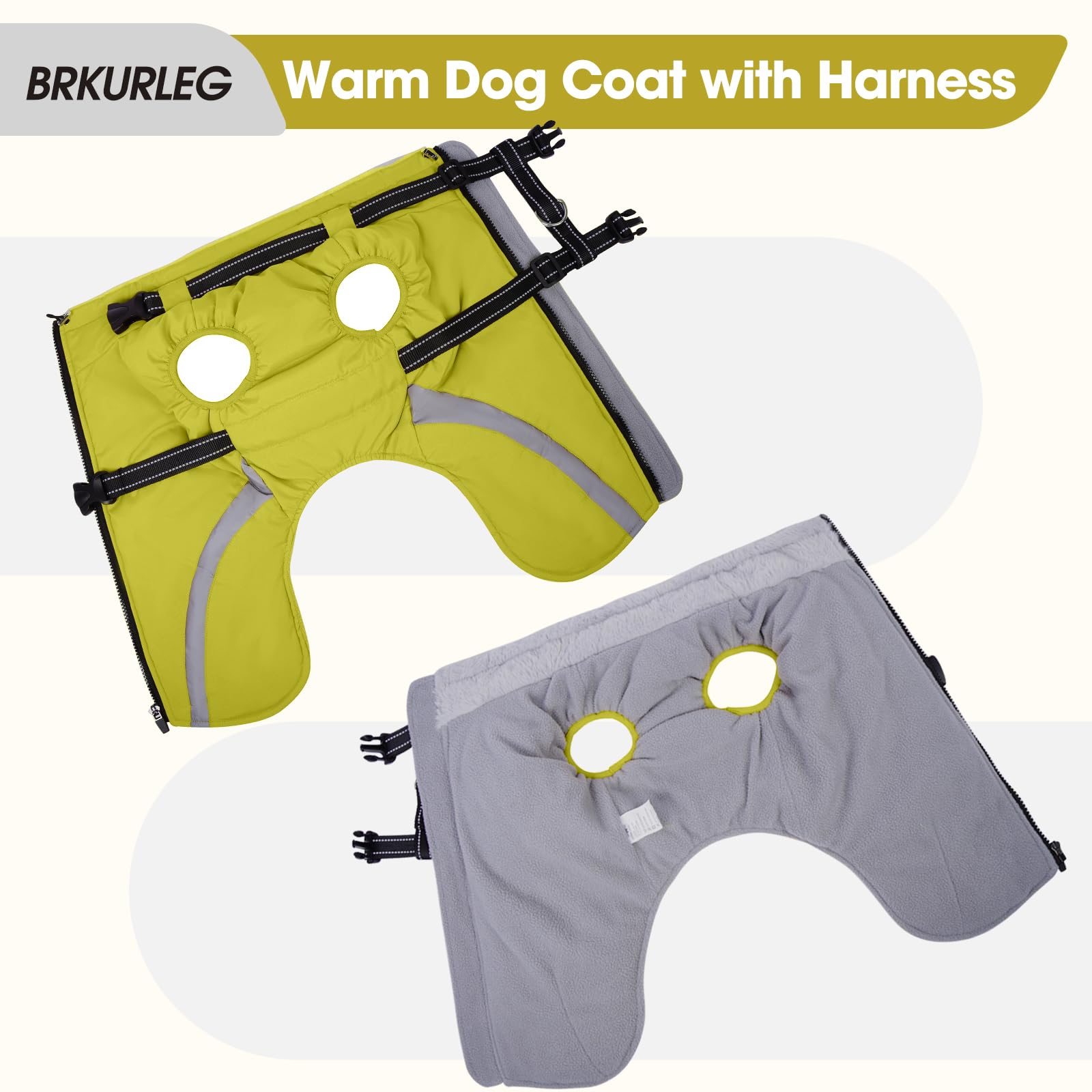 BRKURLEG dog winter jacket suitable as a versatile snowsuit for outdoors