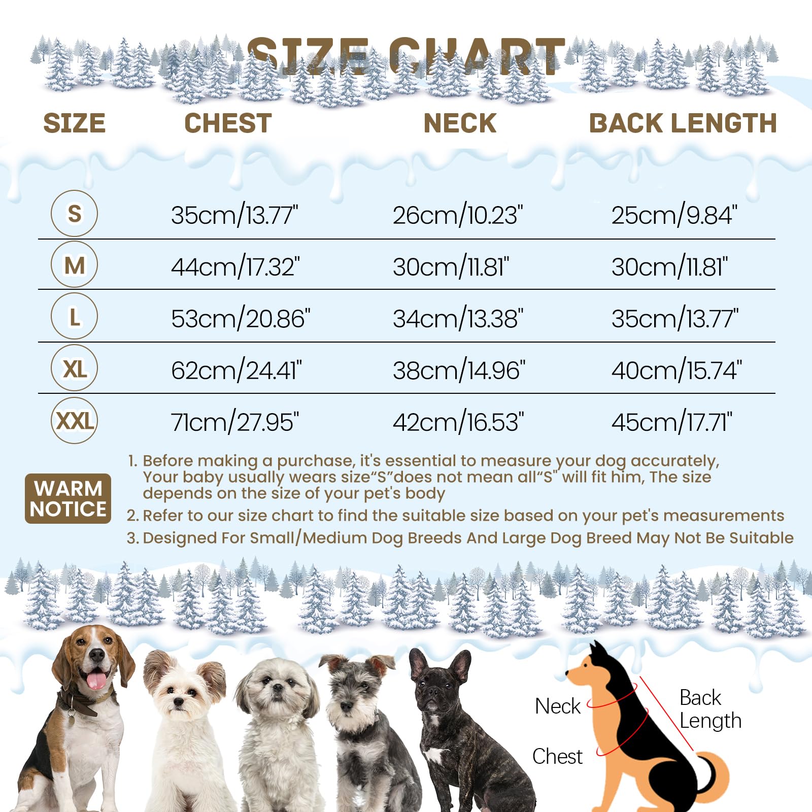 BRKURLEG grey dog winter coat back view highlights reflective safety in low light.