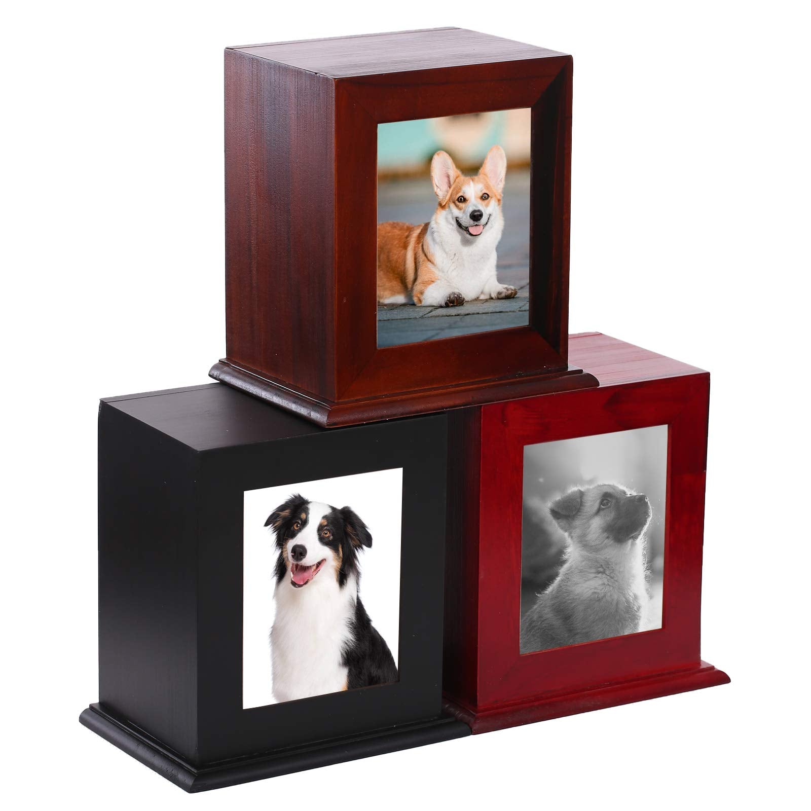 BRKURLEG handmade wood pet urn emphasizes durable, elegant memorial keepsake.