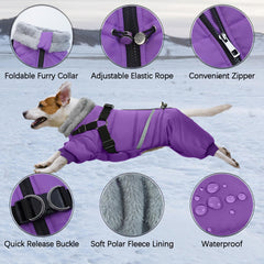 BRKURLEG purple coat outer layer is water resistant for wind and rain protection.