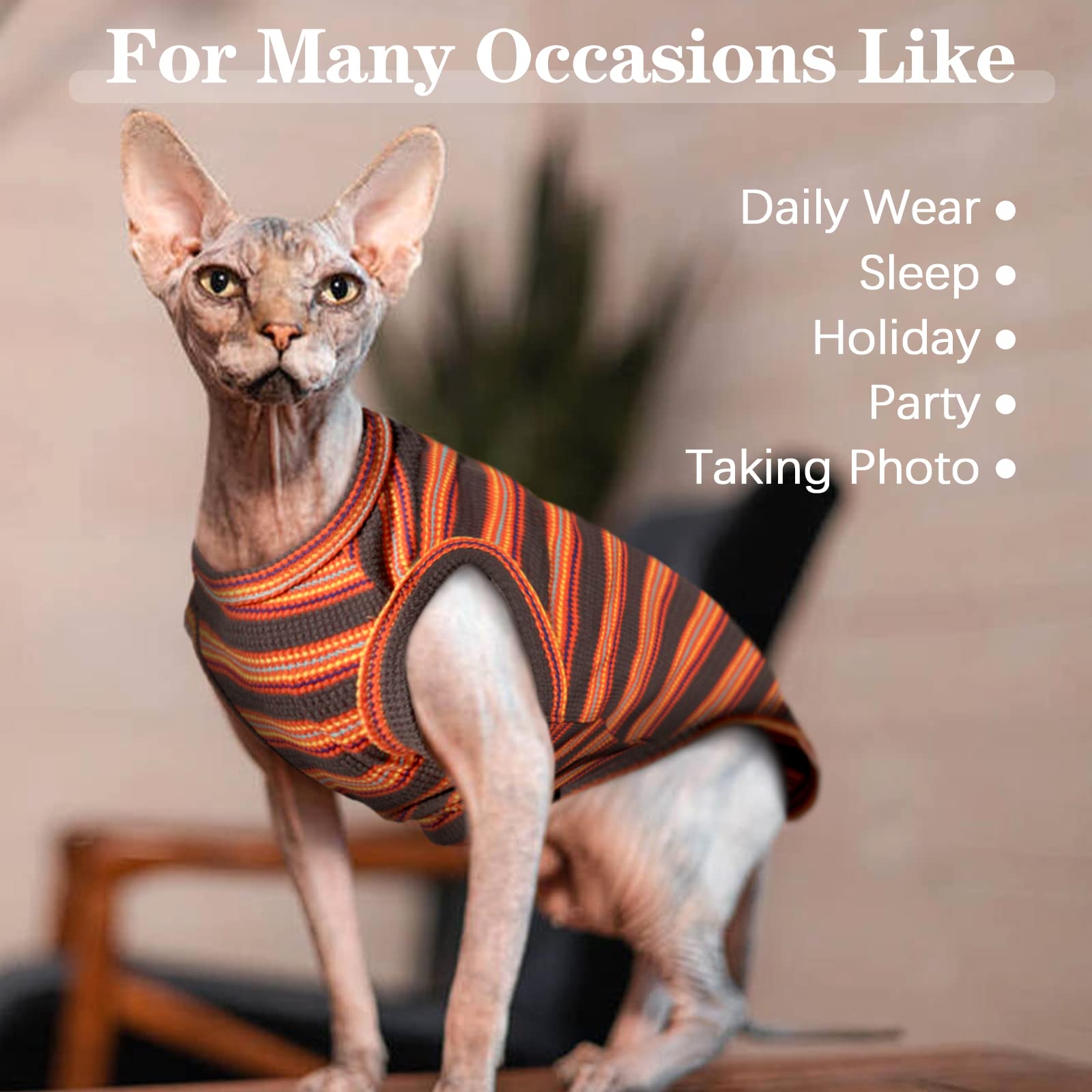 BRKURLEG Sphynx shirt red stripes with versatile outfits