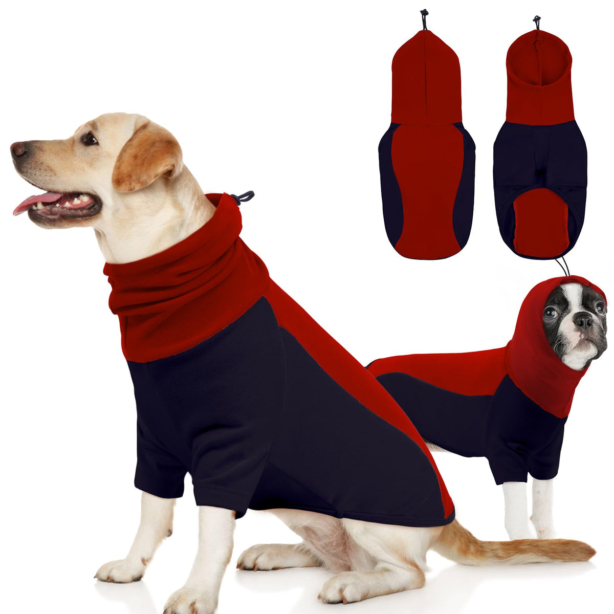 BRKURLEG warm dog hoodie with drawstring hood provides secure fit in cold weather