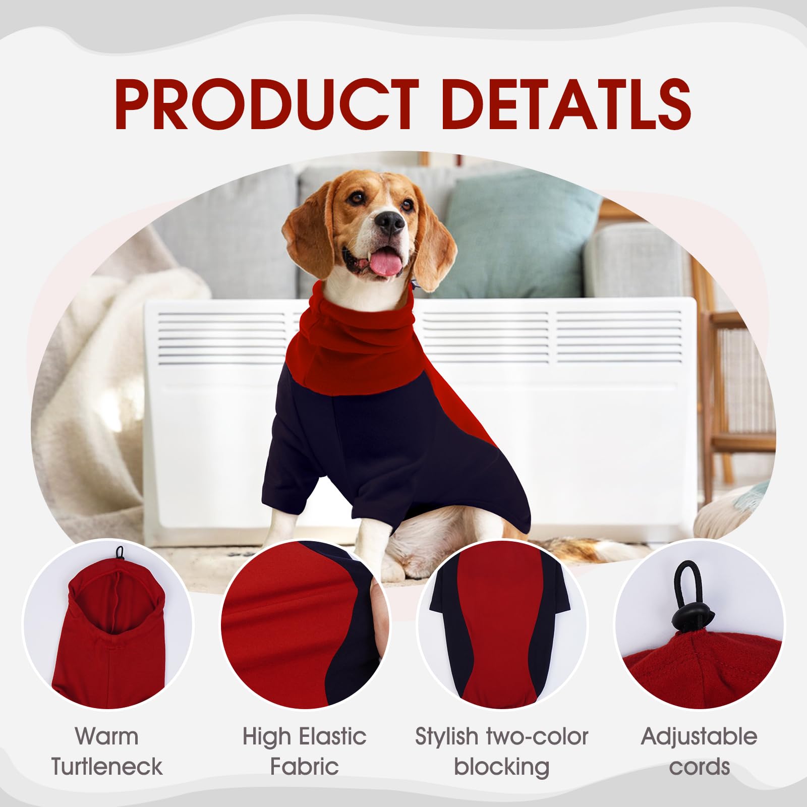 BRKURLEG dog hoodie stretchy fabric allows quick on/off for busy households