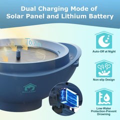 BROAIMX bird bath auto-low-water protection prevents overflow and protects the pump