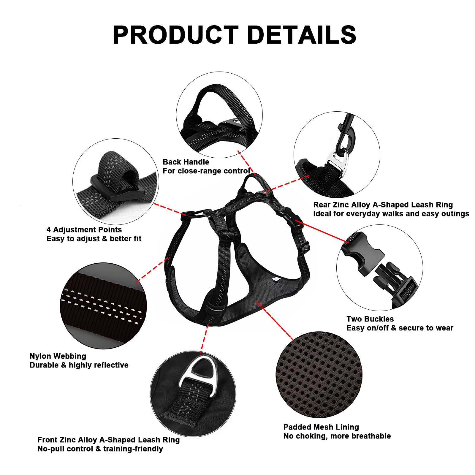 BROUAURPE reflective-walk harness enhances visibility for safer evening outings.