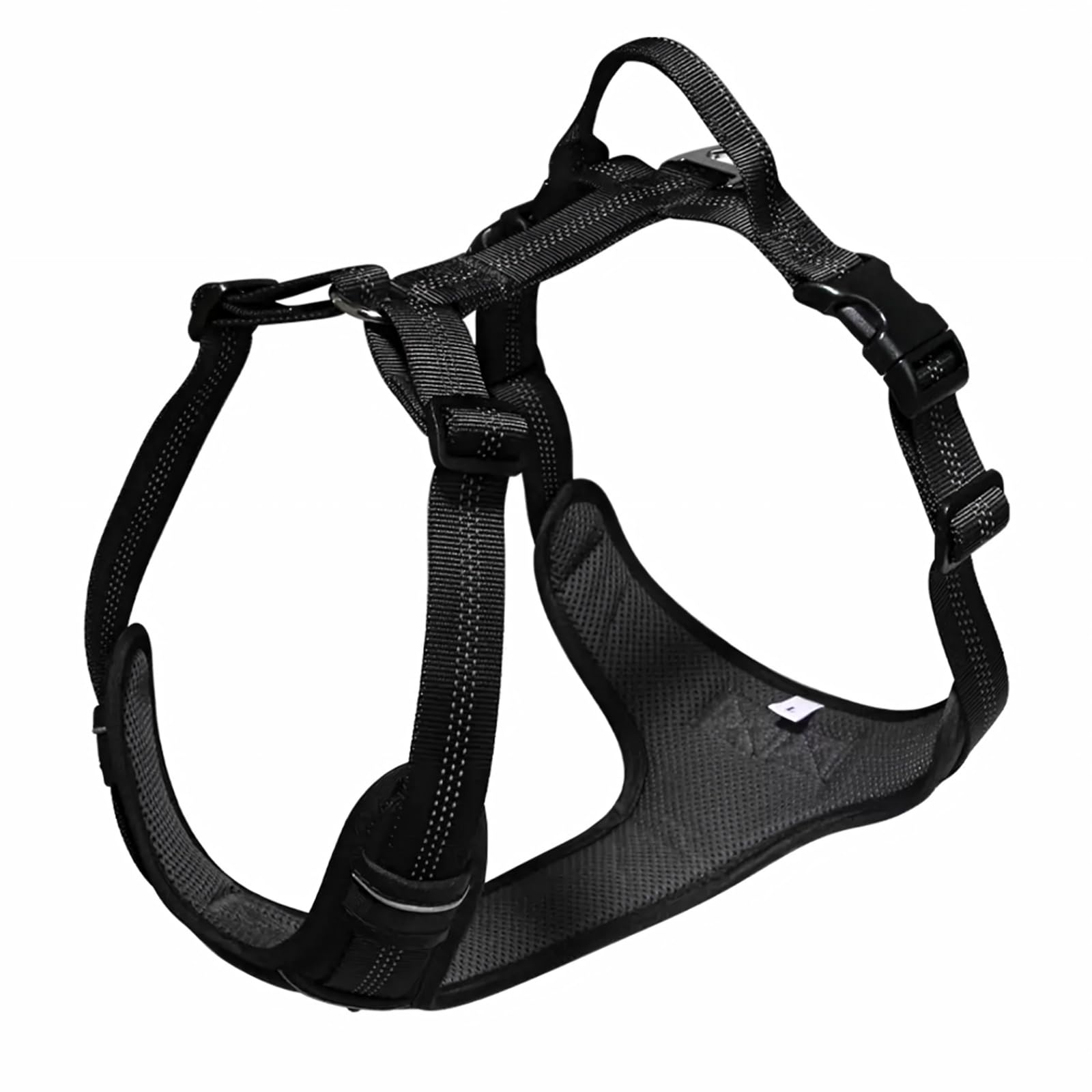 BROUAURPE small-dog harness front-clip improves walking control and reduces pulling.