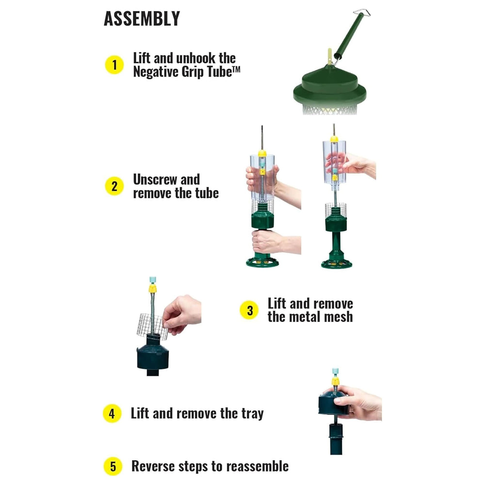 Brome Squirrel Buster feeder ports access highlights bird-only feed design.