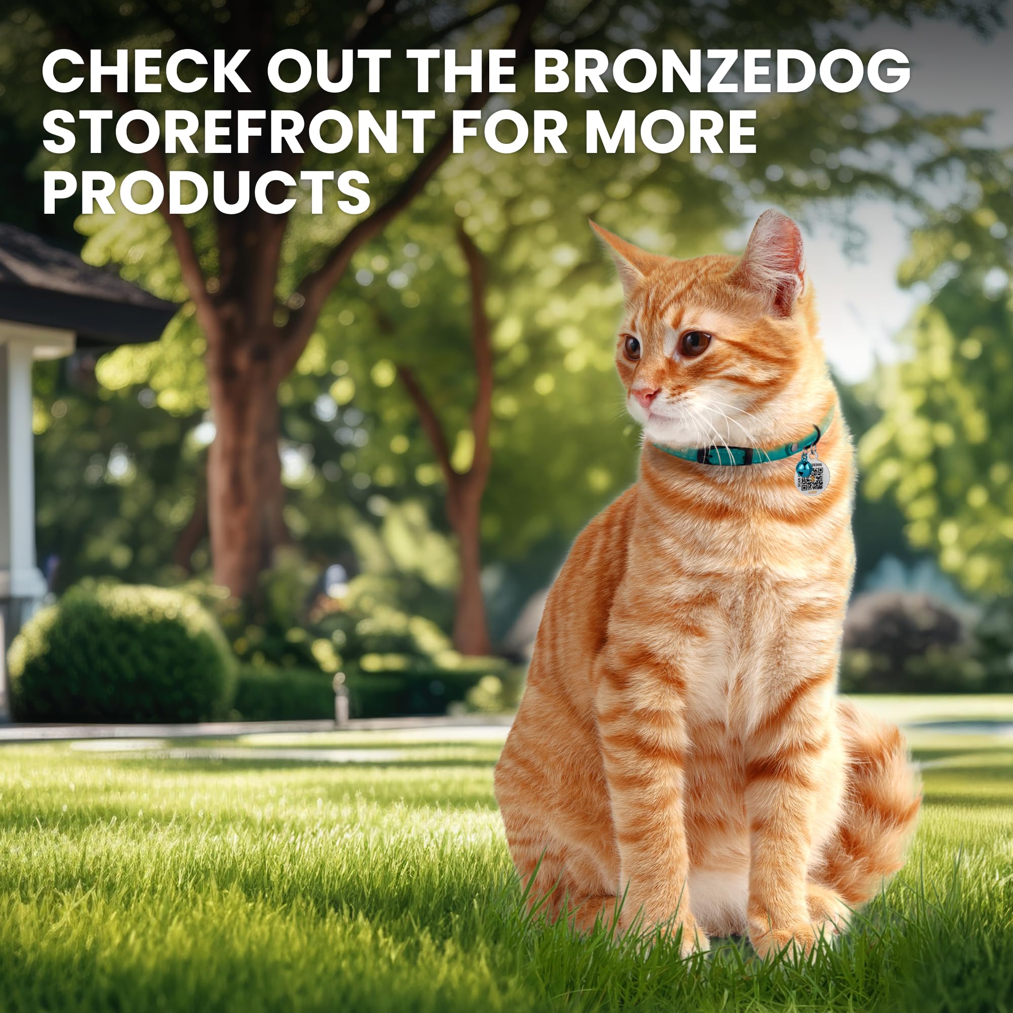 BRONZEDOG 8-11 inch fit cat collar provides secure, comfortable sizing.