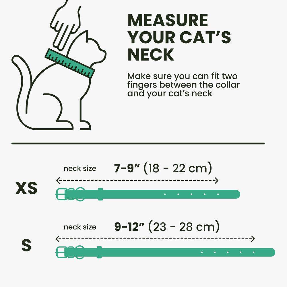 BRONZEDOG leather cat collar with eco-friendly silicone tag holder protection