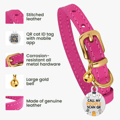 BRONZEDOG leather collar close-up showing soft full-grain leather and durable hardware.